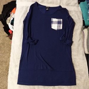 rue 21 3/4 Sleeve Blue Shirt